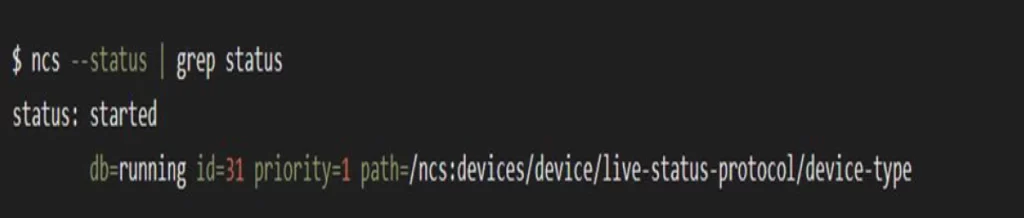 The command used to verify the status of Cisco NSO Installation.